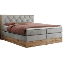 MKS Boxspringbett 160 x 200 cm H4 Hellgrau