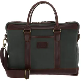 Buckle & Seam Canvas Business Briefcase Venture Grün/Blau (16"), Notebooktasche, Grün