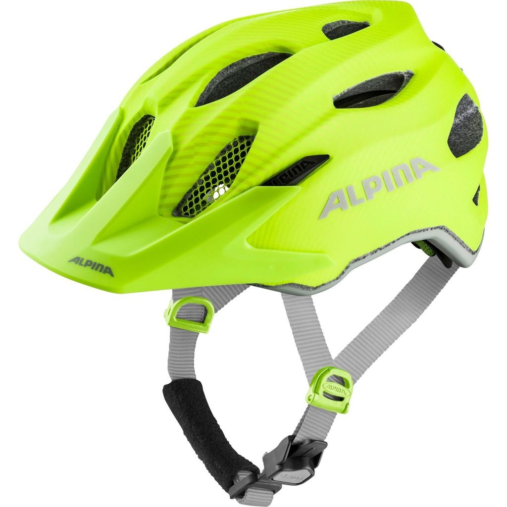 Alpina Kinder Radsport-Fahrrad-Helm CARAPAX JR. Flash gelb, Größe:51-56
