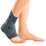 medi Levamed active - Sprunggelenkbandage links silber Größe V | Fußbandage mit stabilisierendem Gurtsystem