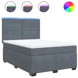 vidaXL Boxspringbett 140 x 200 cm Dunkelgrau