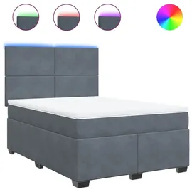 vidaXL Boxspringbett 140 x 200 cm Dunkelgrau