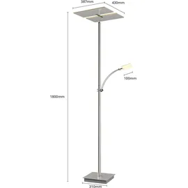 LUCANDE LED-Deckenfluter Parthena, nickel