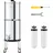 Vevor Schwerkraft Wasserfiltersystem Edelstahl Arbeitsplattensystem 7,8+8,5 L Wasserfiltrationssystem, reduziert Blei und bis zu 99 % Chlor, mit 2 Keramik-Kohlefiltern Zapfhahn, Camping Wohnmobil