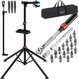 monzana Monzana® Fahrradmontageständer + Drehmomentschlüssel Fahrrad Set