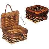 alles-meine.de GmbH 3 Stück Picknickkorb/Korb/Wäschekorb mit Deckel - Miniatur/Maßstab 1:12 - Picknick-Korb Weidenkorb Bastkorb - Lebensmittel Zubehör Küche Puppenstube /..