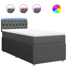 vidaXL Boxspringbett 100 x 200 cm Dunkelgrau