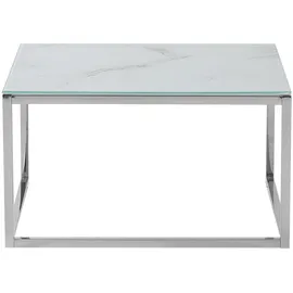 Beliani Brea Weiß/Silber Edelstahl 60 x 60 x 35 cm