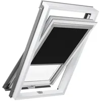 Dachfenster mit verdunkelndem Innenrollo in Schwarz, PVC, Schwingflügel, RoofLite+ made by Velux Group, Solid PVC, Innen Weiß, außen Anthrazit
