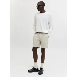 JACK & JONES "JPSTMARCO BREEZE SHORTS SRT", Herren, Gr. L, N-Gr, dusty olive detail:melange, Web, Obermaterial: 81% Baumwolle, 15% Leinen, 4% Elasthan, meliert, regular fit, Hosen Chinoshorts