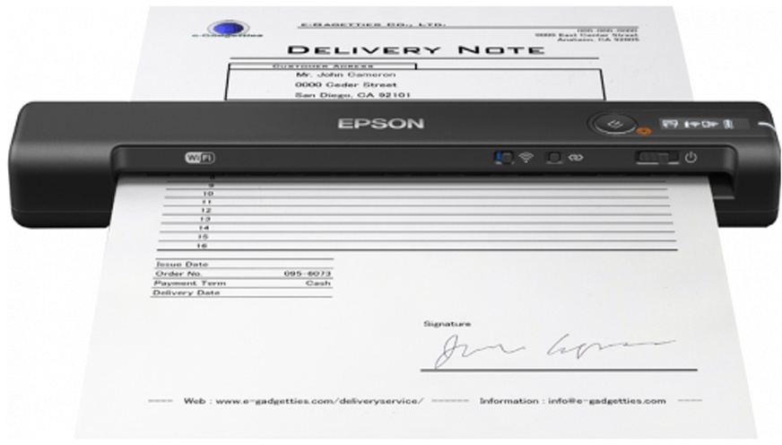 Epson WorkForce ES-60W Mobiler Dokumentenscanner mit WLAN Bis zu 300 Seiten/Akkuladung | Autom. Dokumenteneinzug | USB 2.0 | 0,3 kg leicht