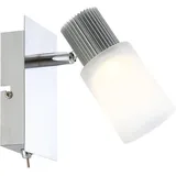 GLOBO Wandstrahler (1x LED 5W) Alabaster, Nickel matt Chrom, 15,5x8x13 cm