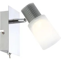 GLOBO Wandstrahler (1x LED 5W) Alabaster, Nickel matt Chrom, 15,5x8x13 cm