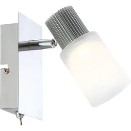 GLOBO Wandstrahler (1x LED 5W) Alabaster, Nickel matt Chrom, 15,5x8x13 cm