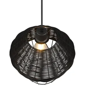 Trio Borka 1-flg. 30 cm rund Schwarz/Rattan