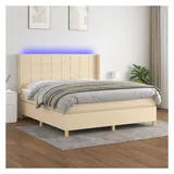 vidaXL Boxspringbett 180 x 200 cm Beige