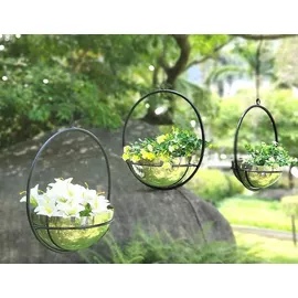 DanDiBo Ambiente Blumenampel 3er Set Silber