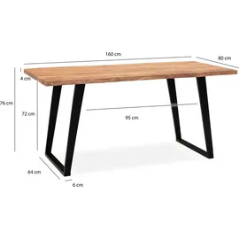 FineBuy Esszimmertisch 160 x 76 cm braun