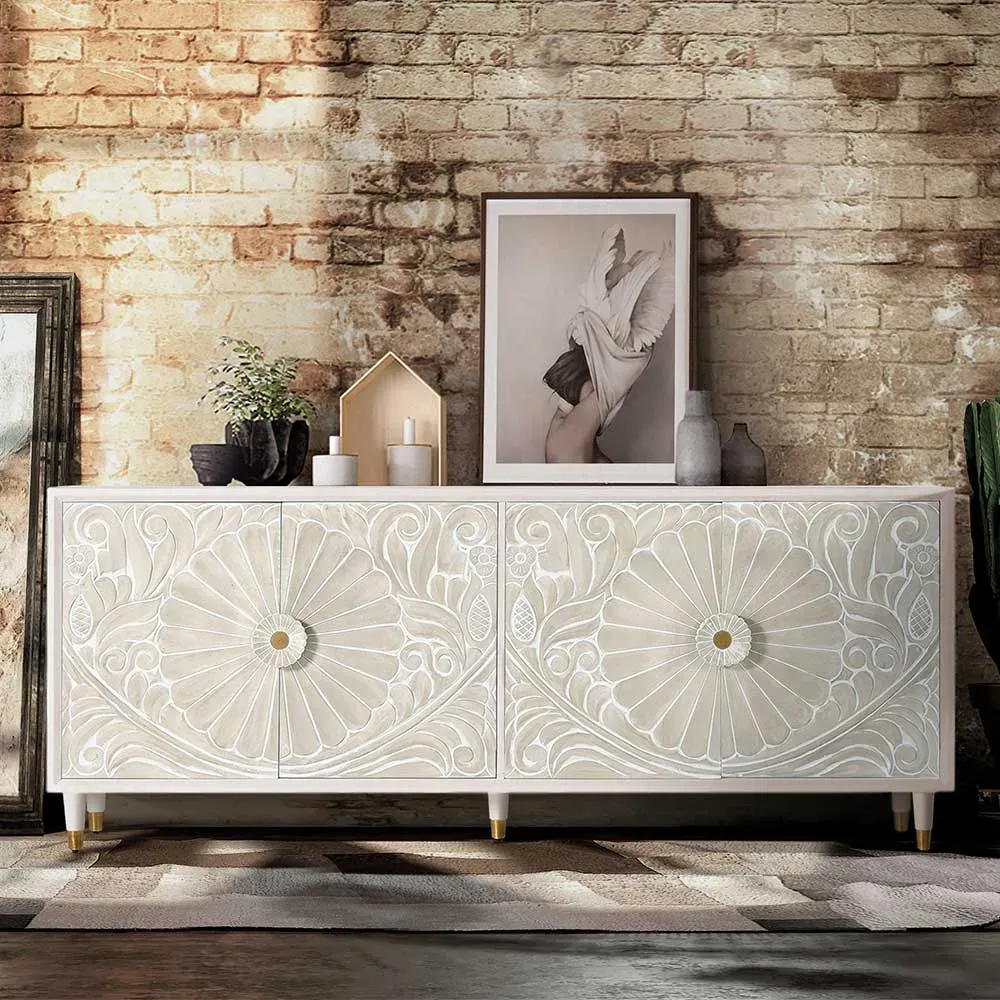 Sideboard Kommode geschnitzt Floral