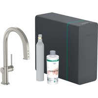 Hansgrohe Aqittura M91 SodaSystem 210 1jet, sBox, Starter Set, Edelstahl Finish