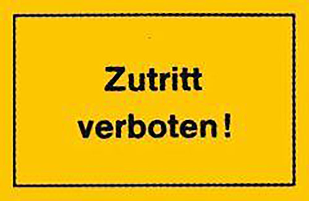 FORMAT VerbotsSchild 250x150mm Zutritt verboten