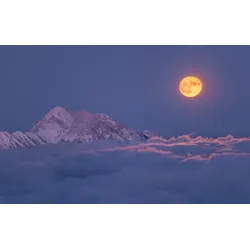 Fototapete PAPERMOON "Photo-Art ALES KRIVEC, SUPER MOON ERHEBT SICH", bunt, B:4,00m L:2,60m, Vlies, Tapeten