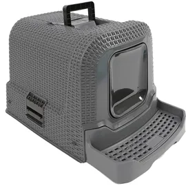 Dehner Premium Katzentoilette Jolie, inkl. abnehmbarer Haube, ca. 69 x 42 x 41 cm, grau