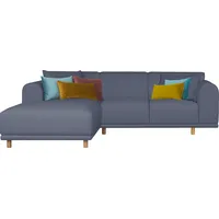 Ecksofa OTTO HOME "Maroon L-Form", blau, B:285cm H:82cm T:191cm, Struktur (100% Polyester);Struktur grob ( 100% POLYPROPYLEN;Struktur fein ( 100% Polyester), Sofas, Ecksofa, in skandinavischem Design, mit losen Kissen
