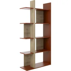 Raumteilerregal GAMI "OCRA", terrakotta, eiche nachbildung, B:90cm H:190cm T:36cm, Spanplatte, Regale, Praktische Bibliothek oder Raumtrennung