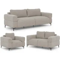s-style möbel Polstergarnitur 3+2+1 Strukturstoff Braun