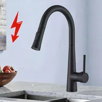 Niederdruck Küchenarmatur Ausziehbar Wasserhahn Mischbatterie HandbrauseSchwarz