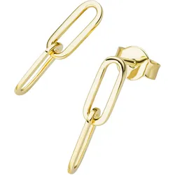 Paar Ohrstecker LUIGI MERANO "mit ovalen Gliedern, Gold 375", gold, Ohrringe, Damen, Gelbgold 375
