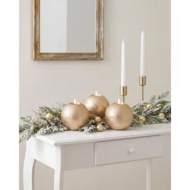 Beliani LED Kerzen 3er Set 11 cm Gold