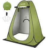 OUUTMEE Duschzelt, Camping Toilettenzelt, Tragbarer Pop Up Umkleideraum, Mobiler Strandumkleidezelt, Outdoor WC Zelt, UV-Schutz, Wasserabweisend Umkleidezelt für Wandern, 150x150x190cm (Grün)