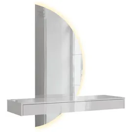 Vicco Schminktisch Sherry, Weiß Hochglanz, 120 cm mit LED-Spiegel