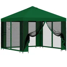 vidaXL Garten Pavillon 3 x 3 m inkl. 4 Seitenteile Grün