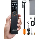 AstroAI Fahrradpumpe Elektrische Luftpumpe, 150PSI Mini Tragbare Akku Fahrradpumpe alle ventile, Hochspannungsmotor Speziell für Fahrrad, Wiederaufladbare für Stadtrad, Rennrad, Mountainbike (Orange)