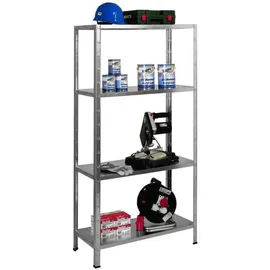 SCHULTE Regalwelt Steckregal Metall 180x60x40 cm silber 4 Fachböden