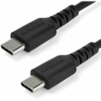 Startech StarTech.com 1m USB-C Ladekabel - Langlebiges USB C zu USB C Datenübertragungs-/Schnellladekabel - TPE Mantel Aramidfaser M/M 60W Schwarz - Samsung S10 S20 iPad Pro MS Surface