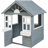 casa.pro Kinderspielhaus Vesa 138x120x102 cm Tannenholz Grau