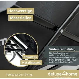 deluxe4home Bollerwagen mit Dach faltbar schwarz/grau