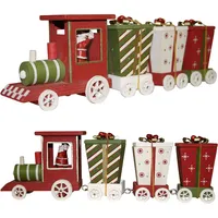 Dekozug Tischzug Weihnachten 24 cm aus Holz mit Geschenken Adventsdeko