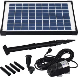 Agora-Tec Agora-Tec® Solar Teichpumpe - Set AT - 10 Watt, Hmax.: 600l/h Fontainenhöhe: 1,00m für Gartenteich oder Springbrunnen
