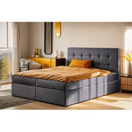 Kaiser Möbel Boxbett, Dunkelgrau H3, 160x200 cm Schlafzimmer, Betten, Boxspringbetten