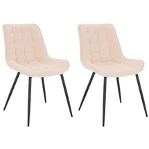 Home Deluxe Polsterstuhl IKALO Cord creme 2er Set