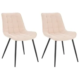 Home Deluxe Polsterstuhl IKALO Cord creme 2er Set