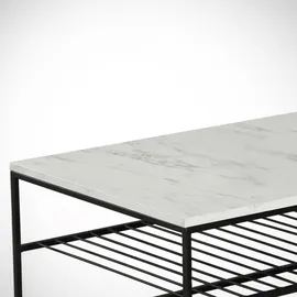 Asir Couchtisch Etna- 43x95 cm grau/schwarz - Weiß/Schwarz