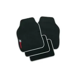 PETEX Fußmatten Universal Rand silber Material Polyester Fußmatte,Fußmattensatz Grau  11380018