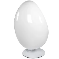KADIMA DESIGN Wohnzimmer Eiersessel COCOON | Designsessel mit Fiberglasschale | Drehsessel 360° Rotation | Modern Loungesessel | Textilbezug Rot Weiß