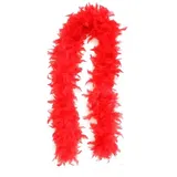 Federboa einfarbig, aus verschiedenen Farben und Federdichten wählbar, Länge ca. 1,80m, Federstola Federschal Kostüm Karneval 20er Jahre Charleston Burlesque kuschelig (rot - höherwertig - 60 g)